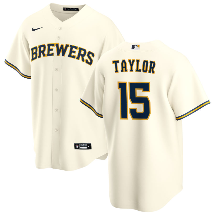 Nike Men #15 Tyrone Taylor Milwaukee Brewers Baseball Jerseys Sale-Cream